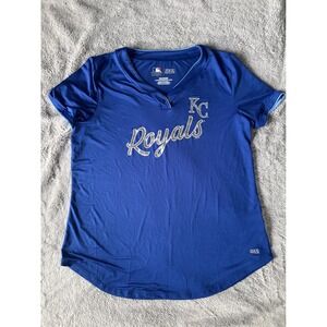 Kansas City Royals MLB TX3 Cool Blue Henley Performance Shirt Womens XXL
